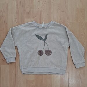 Rylee + Cru Beige Crewneck Sweatshirt with Cherry Graphic Size 4-5y